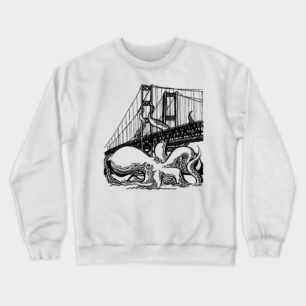 Tacoma Narrows Octopus Crewneck Sweatshirt by arielpopp